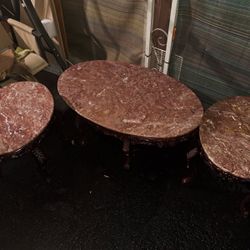 3 Wood Coffee And End Tables 