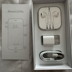 Original Apple Iphone iPhone 6 S Plus Usb Cable+ Earbuds + Wall Charger