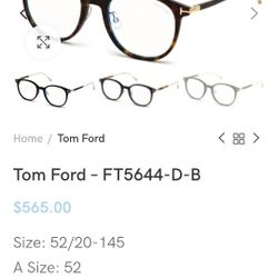 Tom Ford Opthalmic Eyewear 