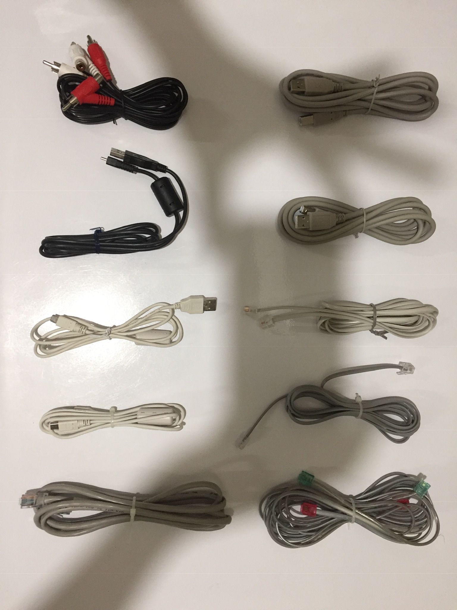 USB Cables- Printer, Camera, Ethernet