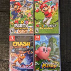 Nintendo switch games - Mario Party, Mario Golf, Crash, Kirby