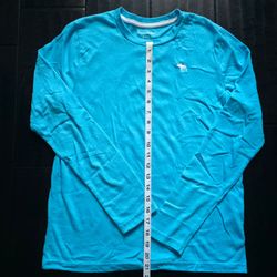Abercrombie Small Moose Logo Light Blue Long Sleeve