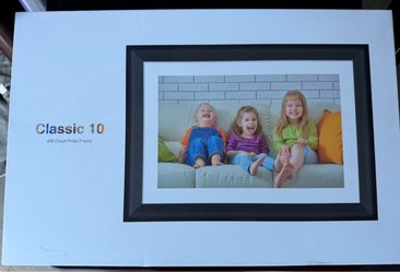 Dragon Touch Screen Classic 10" WiFi Cloud Photo Frame-Milky White