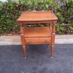 Vintage Nightstand Appears To Be A Cherry Wood  Side Table Manufactured By  Statton Furniture  W21.5" D16" H28"