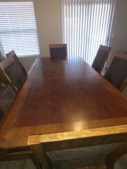 Wood Dining Table with 8 Chairs
