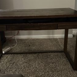 Heavy Duty Wooden Desk- Brown Hardwood