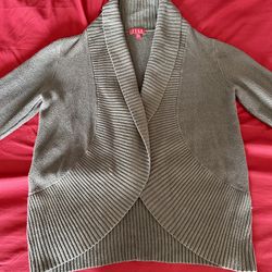 ELLE Army Green Long Sleeve Cardigan Size Medium