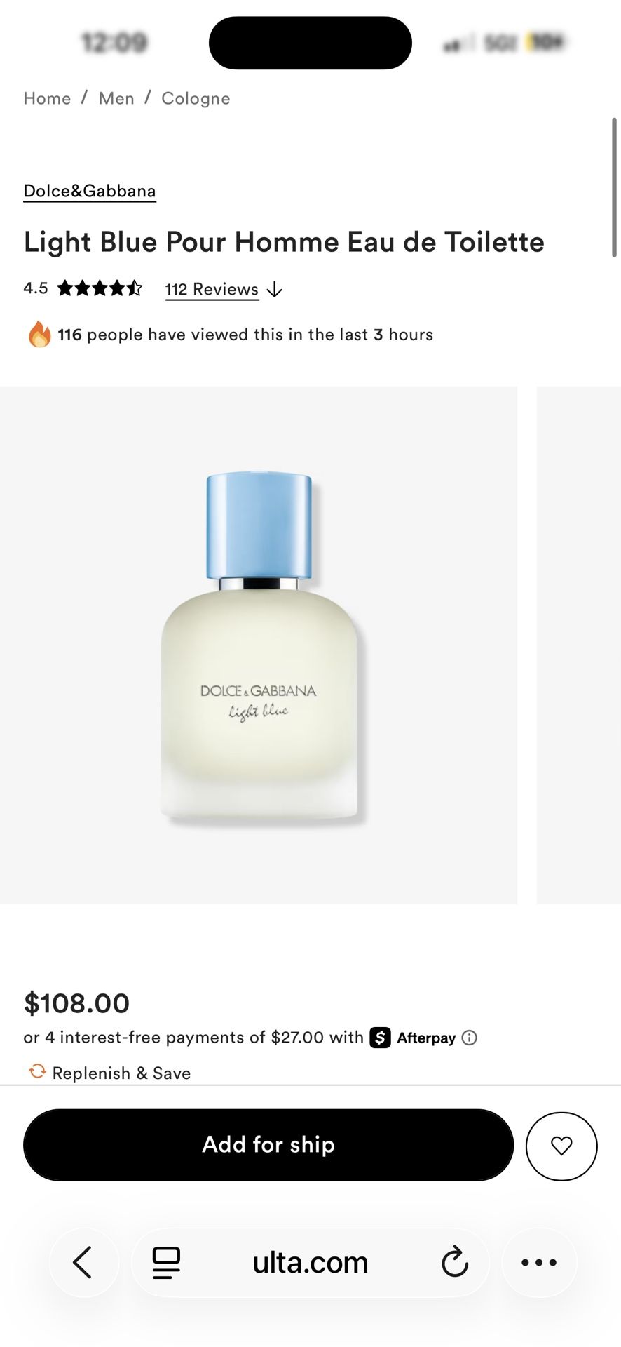 Black friday deals!! Dolce&Gabbana light blue 1.7 oz