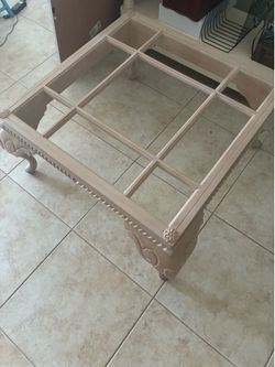 Coastal coffee table glass top