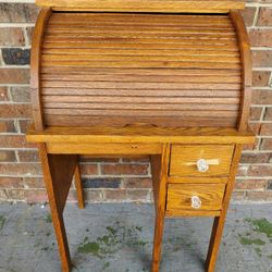 Vintage Child Size Roll Top Desk