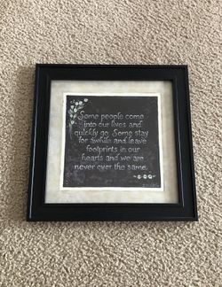 Black Framed Quote~ Decorative Wall Hanging