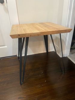 Pair of Reclaimed Wood & Metal End Tables