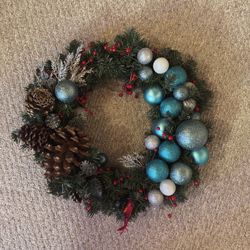 Decorated Mixed Greenery Artificial Christmas Wreath