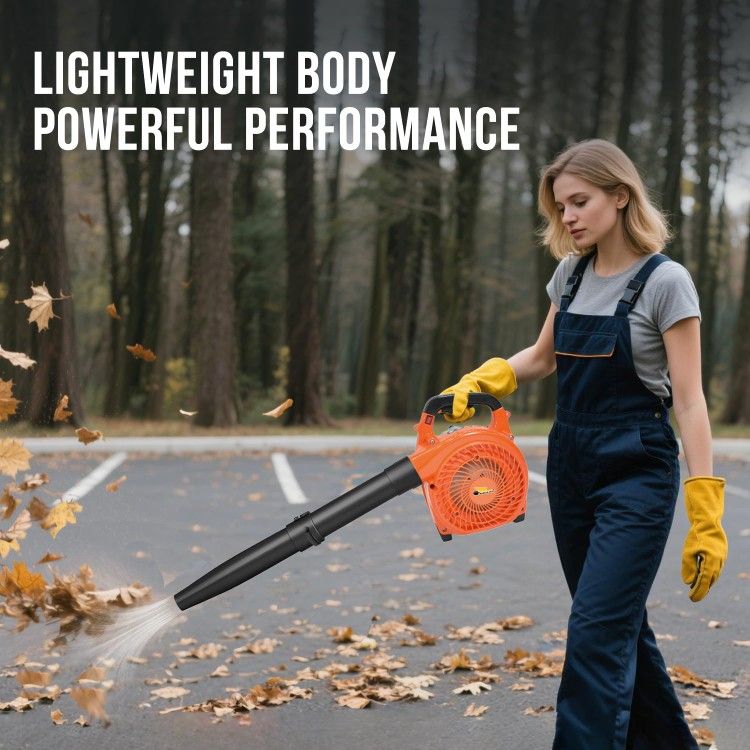 28cc Gas Leaf Blower, 1.1HP 2-Stroke Handheld Blower, 460 CFM 160 MPH High-Performance Air Volume, Lightweight Design for Lawn, Yard, and Driveway Cle