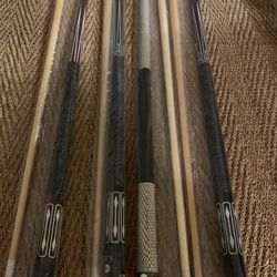 Pool Cues Bundle Set Of 4 New