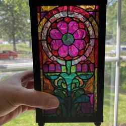 Stained Glass Candle Stick Holder 