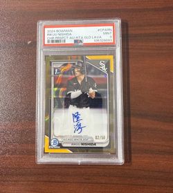 2024 1st Bowman Rikuu Nishida Gold Lava Auto 02/50 PSA 9