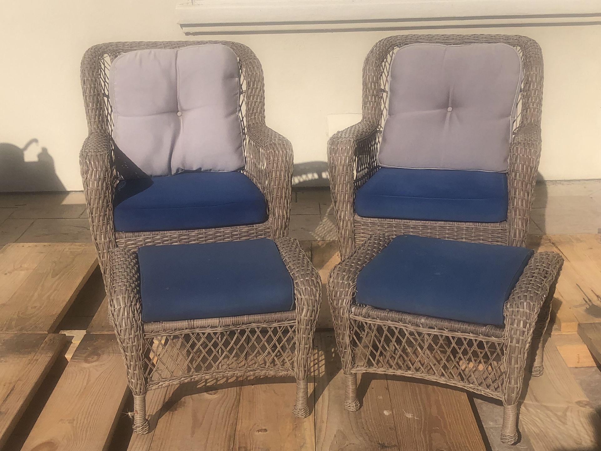Wicker Outdoor Furniture Chairs With Ottoman 
