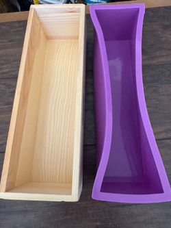 Flexible Rectangular Soap Silicone Loaf Mold Wood Box for 42oz Soap Making