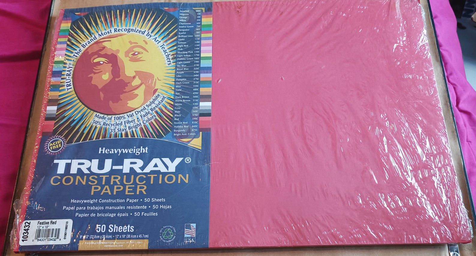 12x18 Tru- Ray Pack Of 50 Sheets Construction Paper Pack