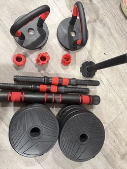 Adjustable Dumbbell Set, 22lbs Free Weights Dumbbells Set, 3 in1 Dumbbells Set Used as Barbell,Push-up Stand, Weight Set for Home Gym, Fitness Workout
