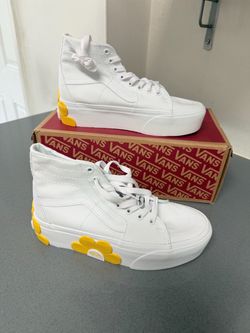 Vans ski 8 high white canvas plattform women’s size 8