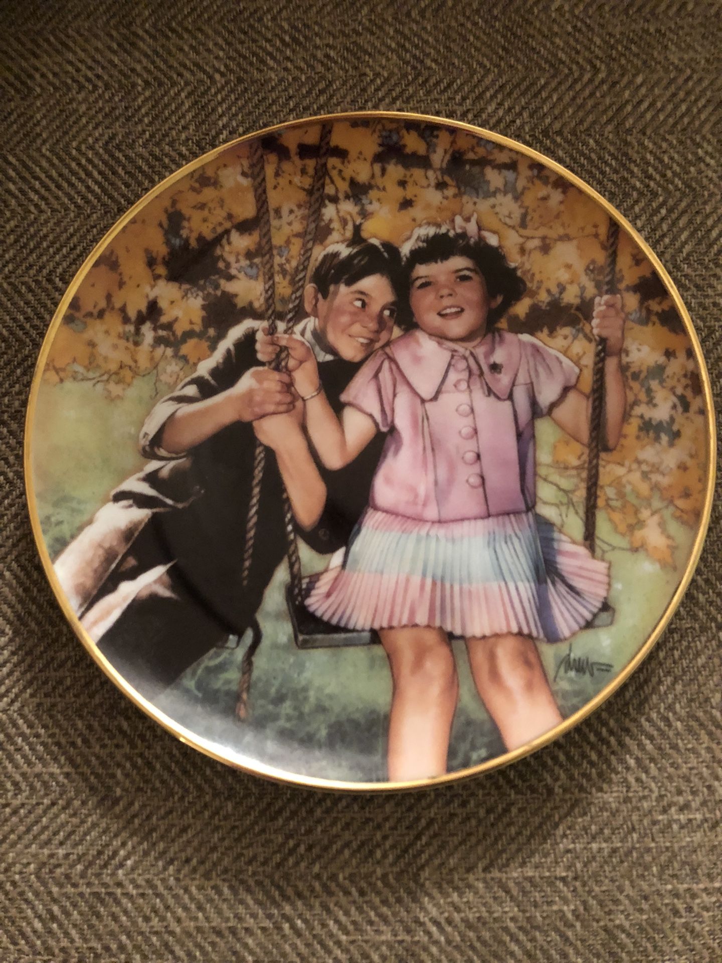 Little Rascals Decorative Plate . “Stuck On You “