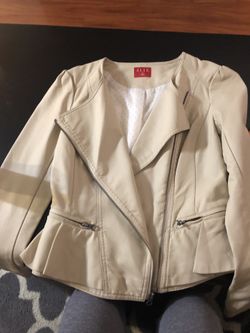 Elle Cream leather jacket