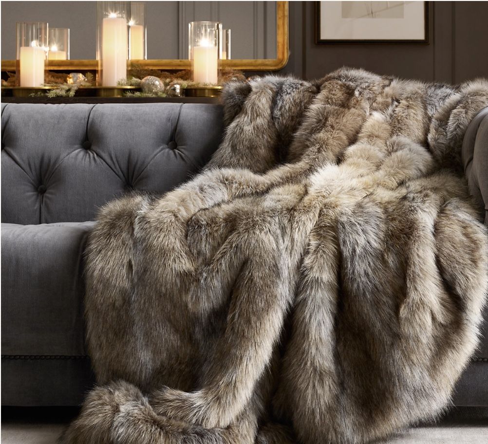 RH Ultimate Faux Fur Throw 60x80 (2 available)