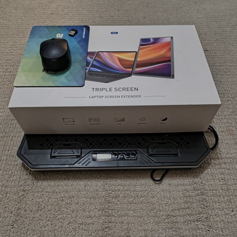 2 Screen Laptop Extender With Stand And Mouse