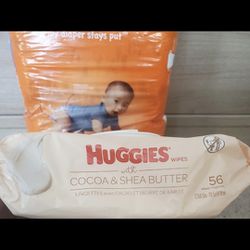 Diapers 60 Count And Huggies Wipes 56 Count