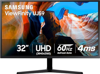 SAMSUNG 32" UJ59 Series 4K UHD (3840x2160) Computer Monitor,VA Panel, HDMI, Display Port