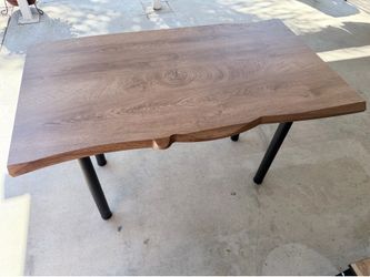 Live Edge Wood Dining Table with Metal Legs