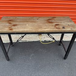 #45 Steve Silver Jersey Industrial Console Table Antique Tobacco Brown