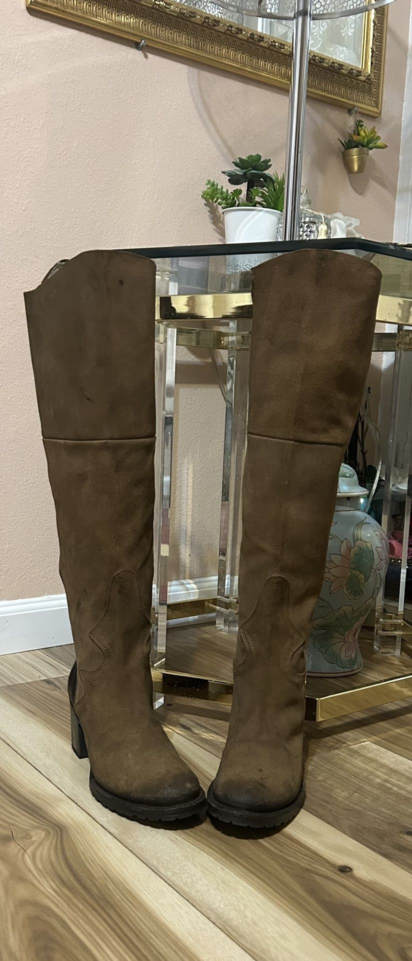 Freebird Fuego OTK Brown Leather Boots Size 9