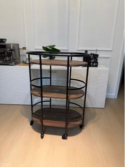 Brand new never used 3 tier rolling bar cart shelf