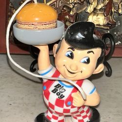 Vintage collectible 2006 Big Boy  Hamburger "Toss Toy". The overall height to the top of the burger is about 5 inches.