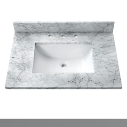 Avanity SUT25CW-RS 25 in. Carrara White Marble Top with Rectangular Sink