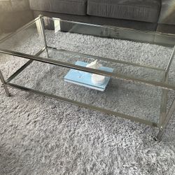 Glass And Metal Coffee Table 