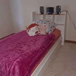 Twin Bed & Book Case