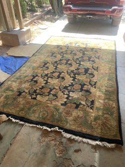 6' x 9'.5" hand-Hand knotted wool rug India Agra/Jaipur design