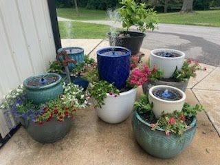 Solar Waterfall Planters With Flowers Included