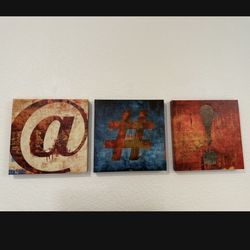 Modern Symbol Wall Art – Set of 3 Canvas Prints (16x16 each) 