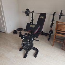 Workout bench with Weights 