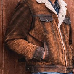 STS Suede Winter Coat, Sherpa Lined