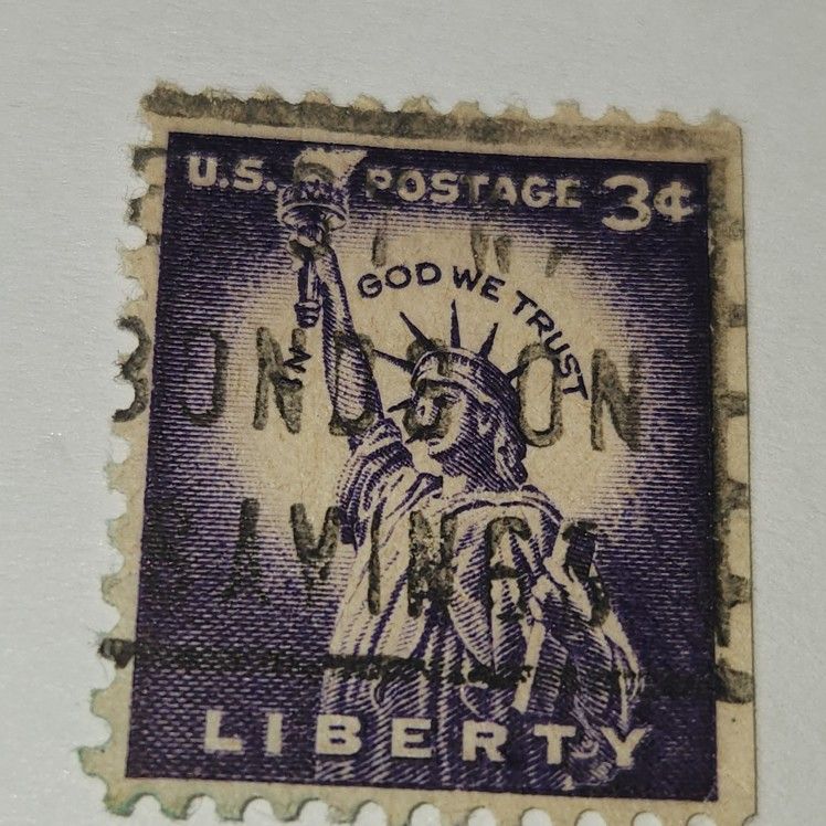 #2410, RARE US POSTAGE STAMP 3 CENT PURPLE USED. LADY STATUE OF LIBERTY.