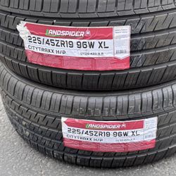 Pair (2) 225 45 19 Land Spider all season tires 