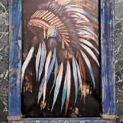 Tribal Chief Framed Canvas