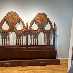 Vintage Wood Bed Frame - California King