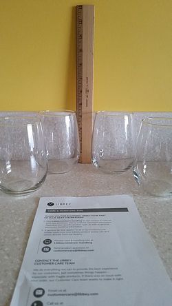 Set of 4 Libbey Glassware Stemless White Wine Glasses, 17 oz.